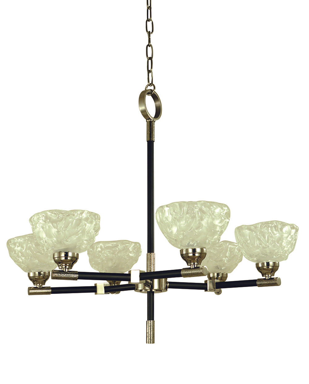 Framburg 5-Light Polished Nickel Matte Black Accents Dining Chandelier