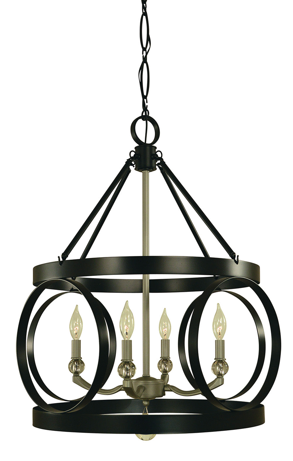 Framburg 4-Light Matte Black Satin Pewter Amelia Dining Chandelier