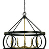 Framburg Amelia 5 - Light Matte Black/Satin Brass Dining Chandelier 5705 MBLACK/SB