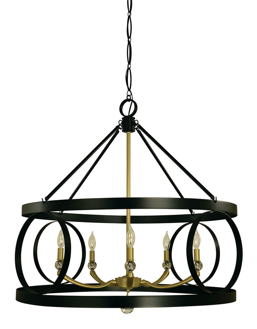 Framburg 5-Light Matte Black Satin Pewter Amelia Dining Chandelier