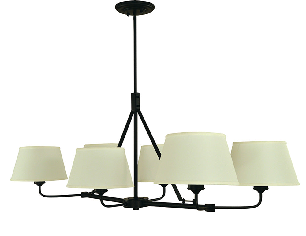 Framburg 6-Light Matte Black Milford Dining Chandelier