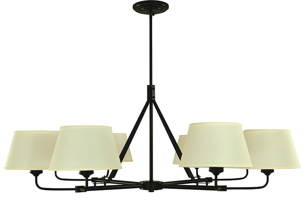 Framburg 8-Light Matte Black Milford Dining Chandelier