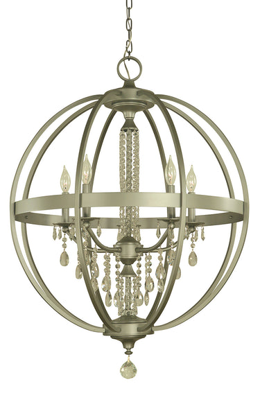 Framburg Olivia 5 - Light Satin Pewter Dining Chandelier 5715 SP