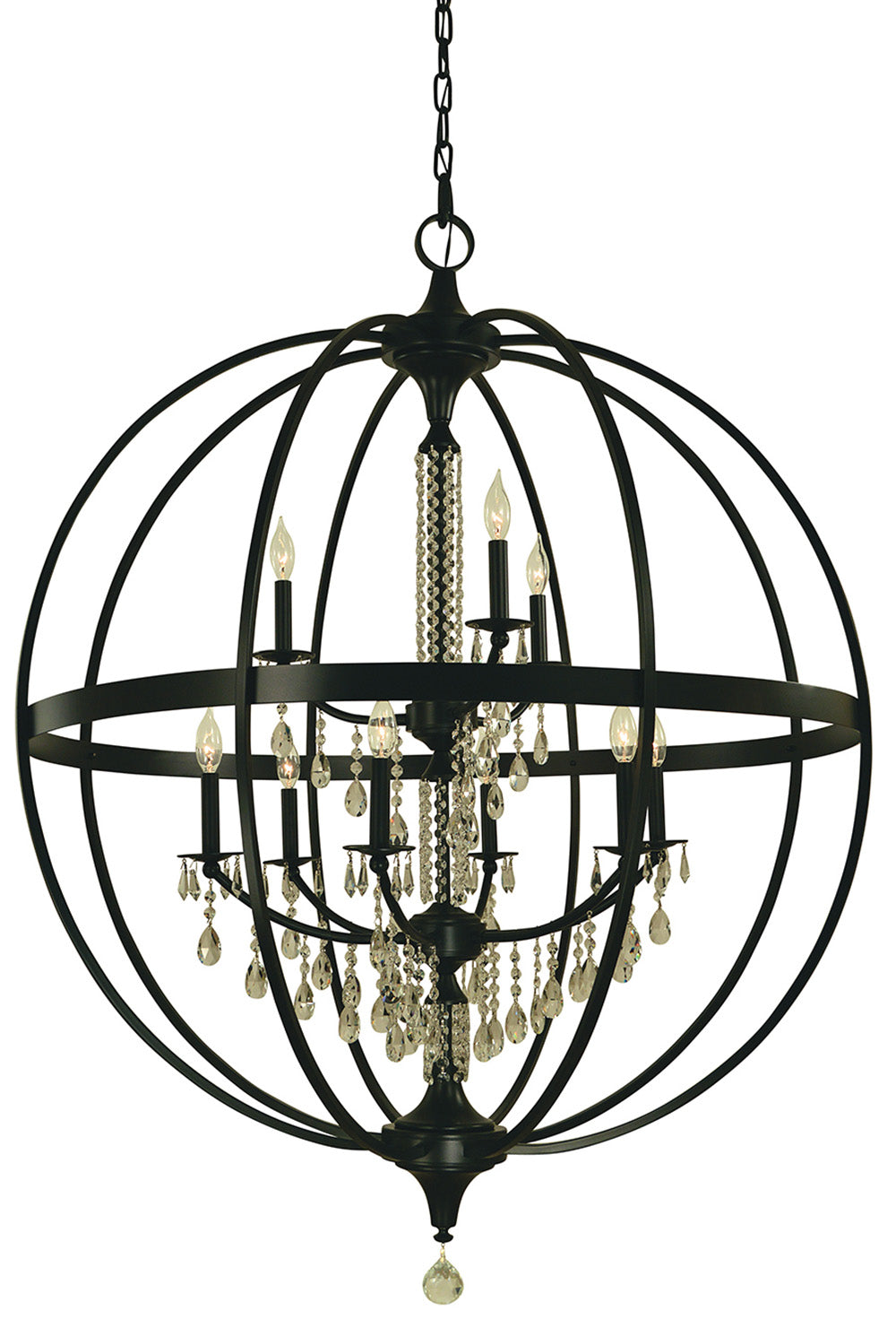 Framburg 9-Light Matte Black Olivia Foyer Chandelier