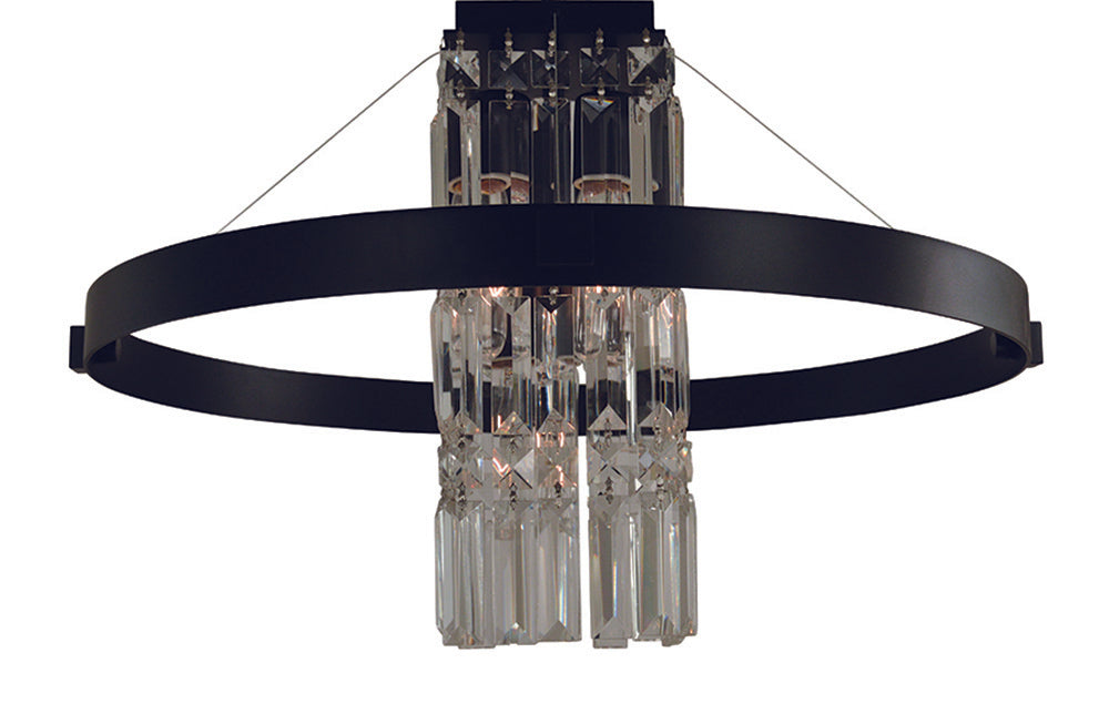 Framburg 5-Light Matte Black Iris Flush Mount Chandelier
