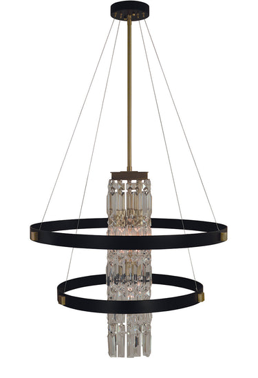 Framburg Iris 5 - Light Brush Brass Matte Black Chandelier 5735 BR/MBLACK