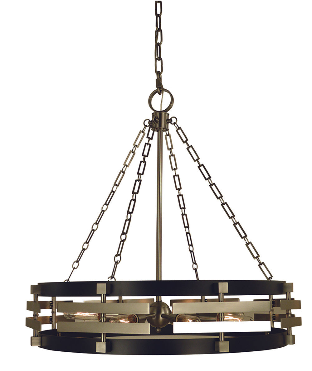 Framburg 8-Light Brushed Nickel Matte Black Eden Chandelier