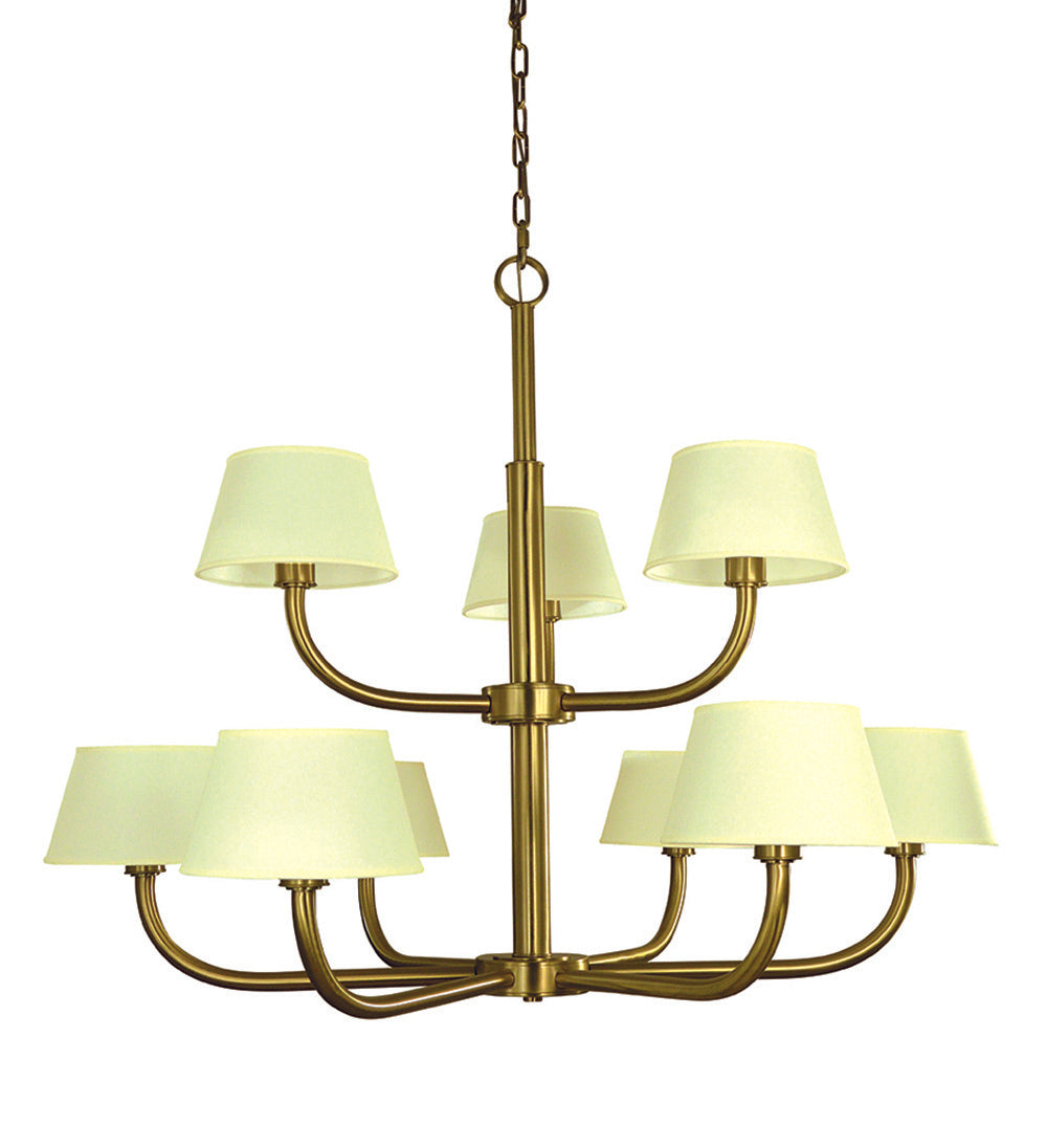 Framburg 9-Light Brushed Brass Emma Foyer Chandelier