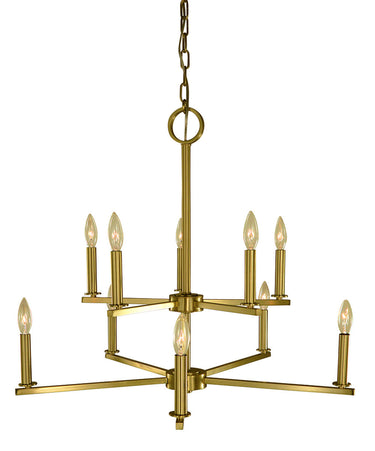 Framburg Evelyn 10 - Light Brushed Brass Dining Chandelier 5760 BR