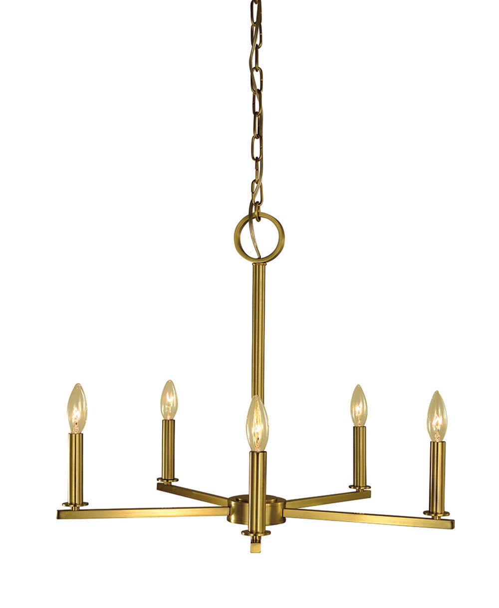Framburg 5-Light Bushed Brass Evelyn Dining Chandelier