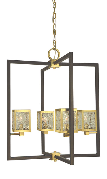 Framburg Avery 6 - Light Brushed Brass/Matte Black Dining Chandelier 5774 BR/MBLACK