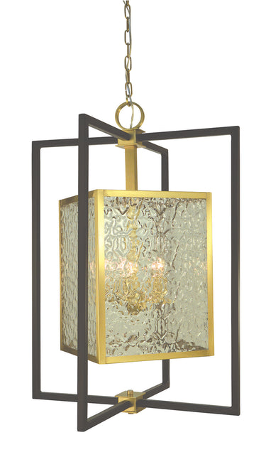 Framburg Avery 5 - Light Brushed Brass/Matte Black Dining Chandelier 5775 BR/MBLACK