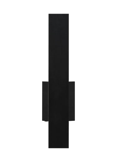 Contemporary outdoor wall light, Blade 18", bronze finish, architectural accent lighting.