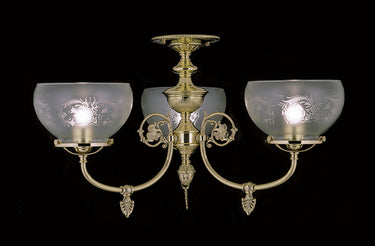 Framburg Chancery 3 - Light Polished Brass Flush Mount 7523 PB