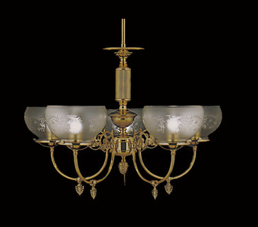 Framburg Chancery 5 - Light Polished Brass Dining Chandelier 7525 PB