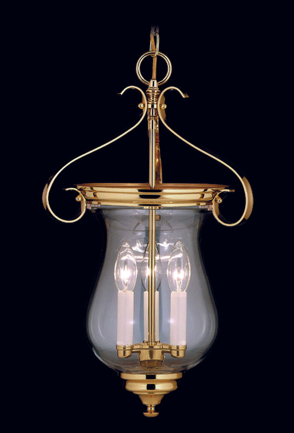 Framburg 3-Light Polished Brass Jamestown Foyer Chandelier