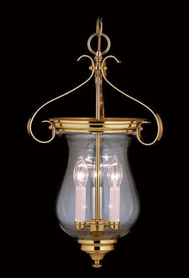 Framburg Jamestown 3 - Light Polished Brass Foyer Chandelier 7573 PB