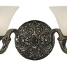 Framburg Napoleonic 2 - Light Antique Silver with White Marble Glass Shade Wall Sconce 7882 AS/WH