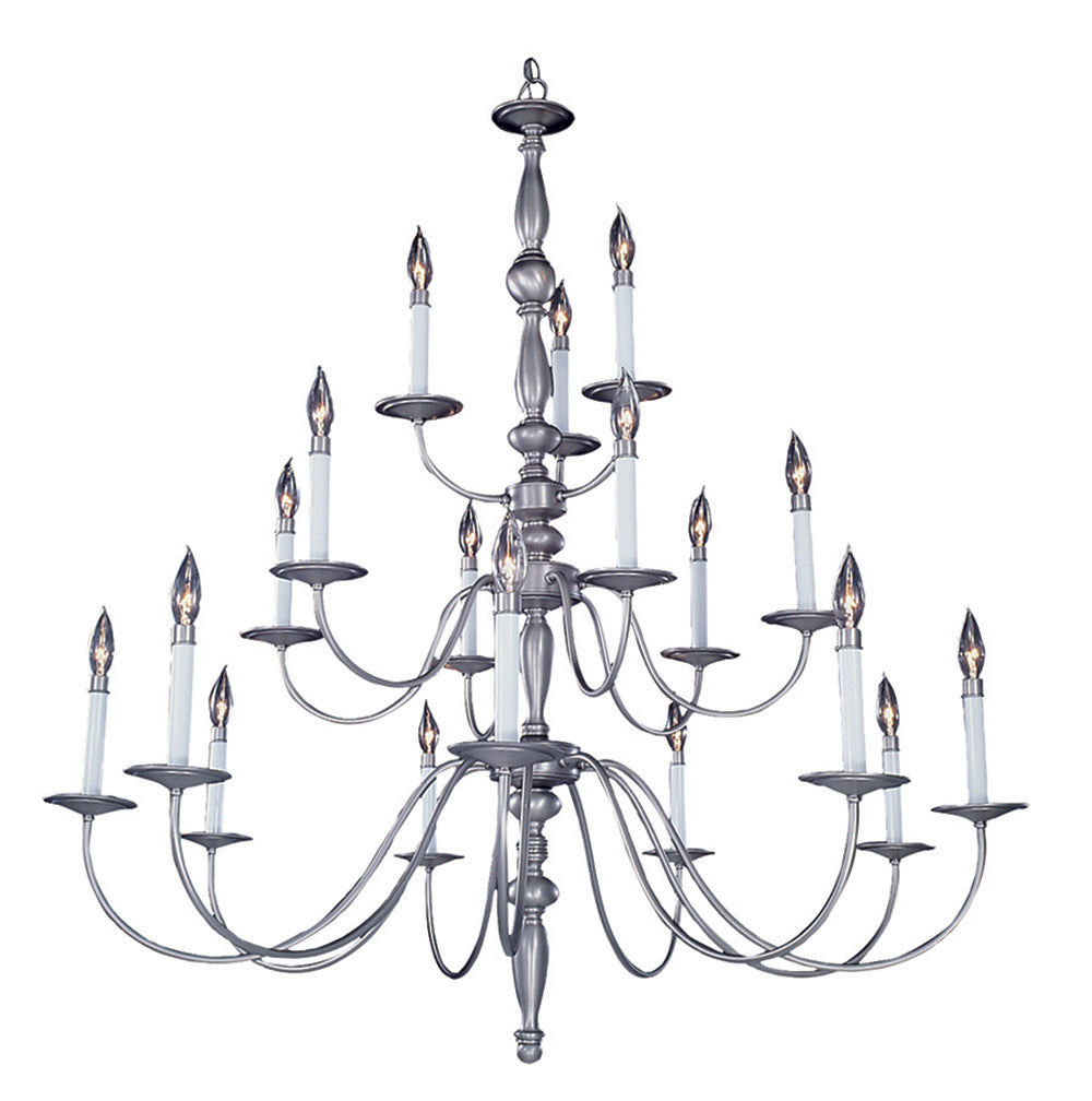Framburg 18-Light Satin Pewter Jamestown Foyer Chandelier