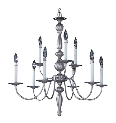 Framburg Jamestown 9 - Light Satin Pewter Dining Chandelier 7919 SP