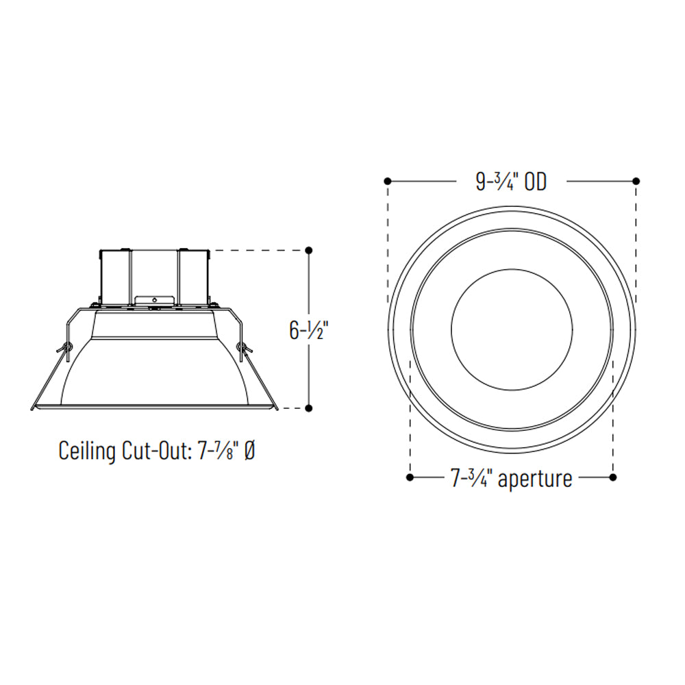 Nora Lighting 8" Quartz LED Downlight with Selectable Lumens & CCT, up to 2950lm