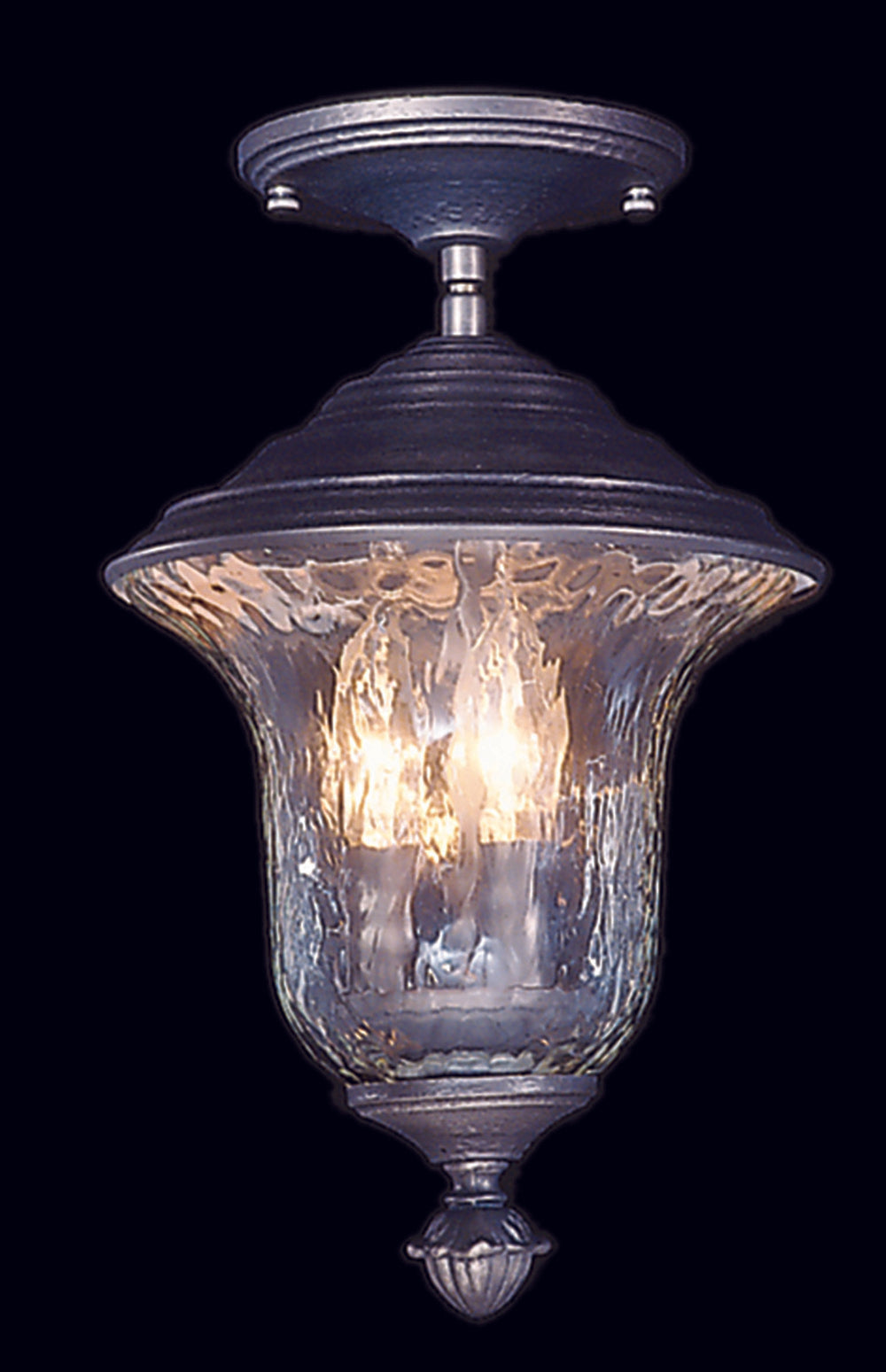 Framburg 3-Light Iron Carcassonne Exterior Ceiling Mount