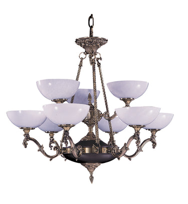 Framburg Napoleonic 9 - Light French Brass Dining Chandelier 8409 FB