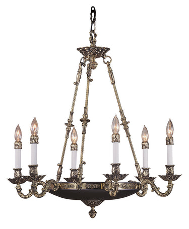 Framburg Napoleonic 6 - Light French Brass Dining Chandelier 8706 FB