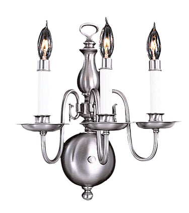 Framburg Jamestown 3 - Light Satin Pewter Wall Sconce 9123 SP
