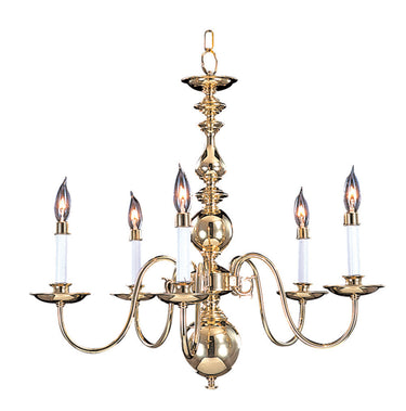 Framburg Jamestown 5 - Light Polished Brass Dining Chandelier 9126 PB