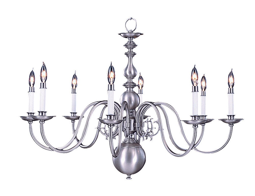 Framburg 8-Light Satin Pewter Jamestown Dining Chandelier