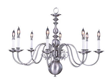 Framburg Jamestown 8 - Light Satin Pewter Dining Chandelier 9130 SP