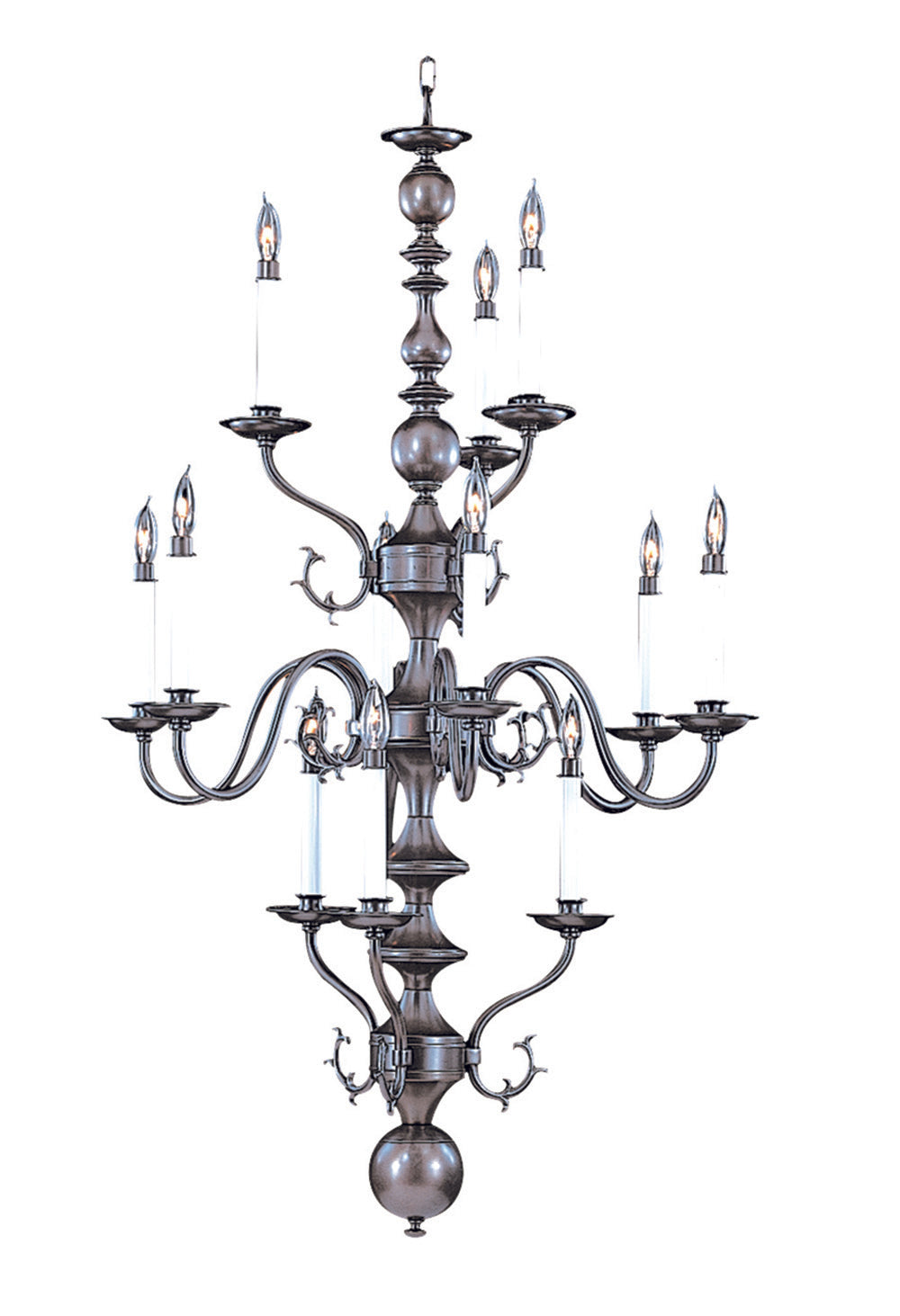 Framburg 12-Light Mahogany Bronze Jamestown Foyer Chandelier