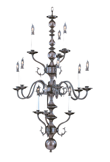 Framburg Jamestown 12 - Light Mahogany Bronze Foyer Chandelier 9132 MB