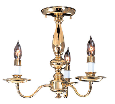 Framburg Jamestown 3 - Light Polished Brass Flush Mount 9133 PB