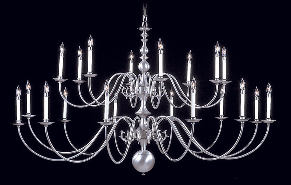 Framburg 20-Light Satin Pewter Jamestown Foyer Chandelier