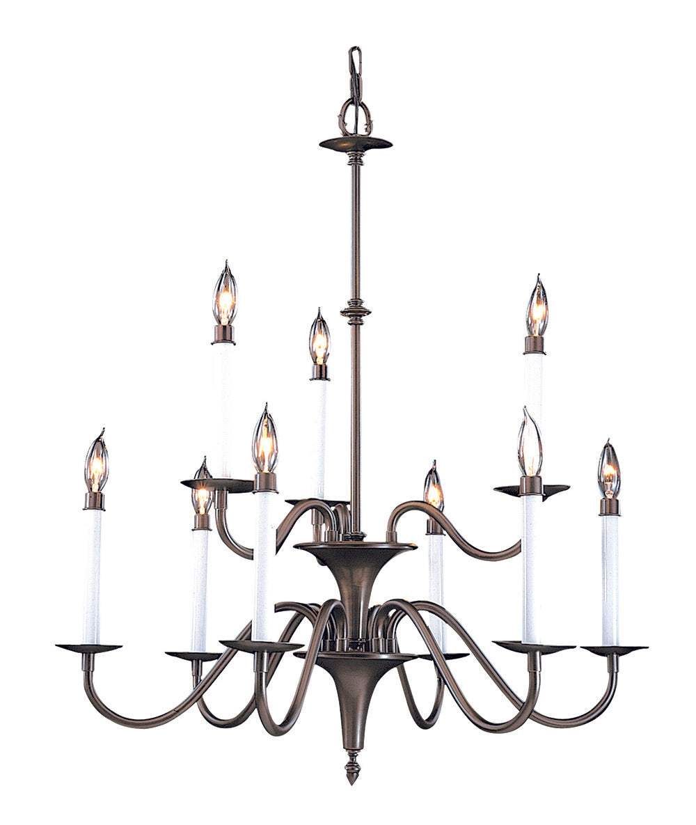 Framburg 9-Light Mahogany Bronze Jamestown Dining Chandelier