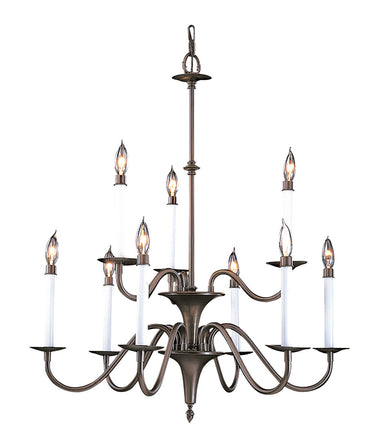 Framburg Jamestown 9 - Light Mahogany Bronze Dining Chandelier 9229 MB