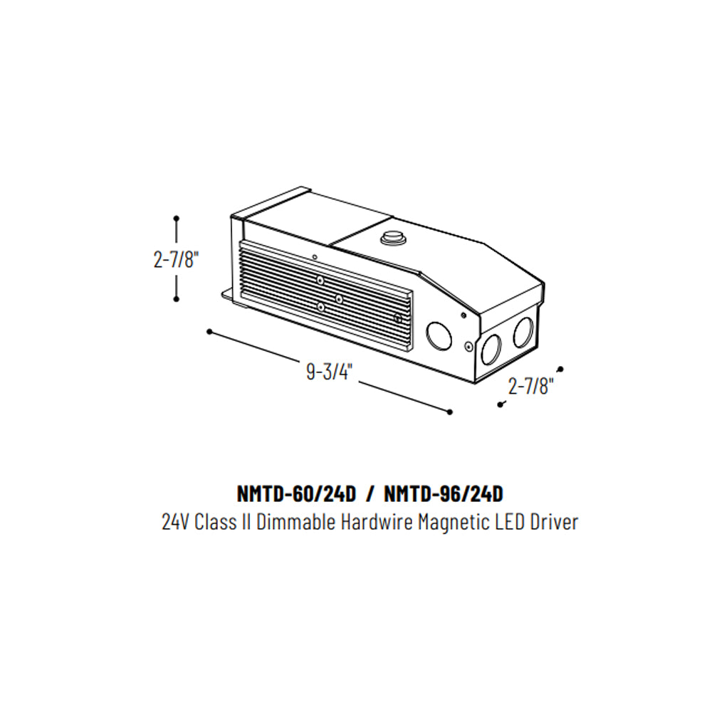 Nora Lighting 96W Dimmable 24V Class II Hardwire Magnetic LED Driver