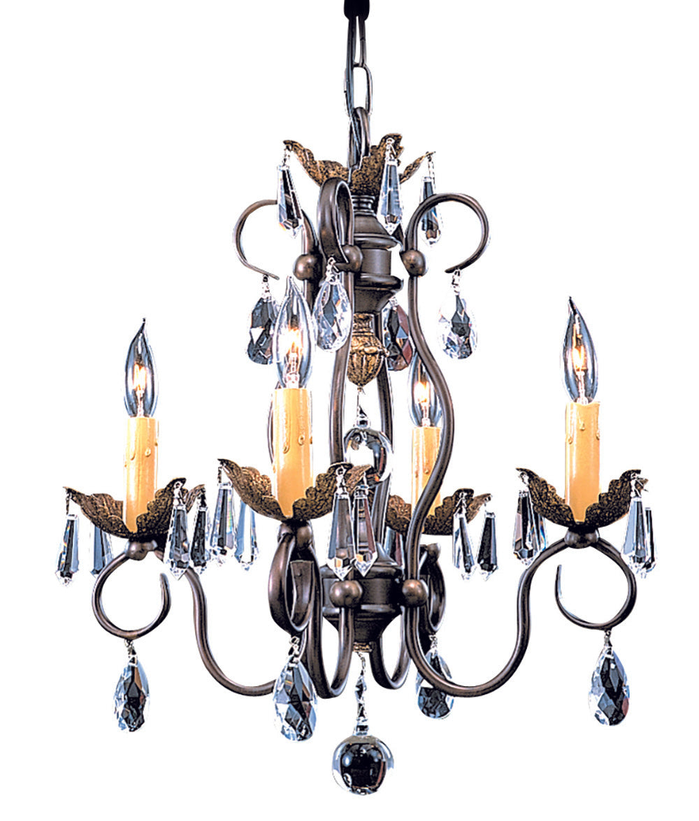 Framburg 4-Light Mahogany Bronze Liebestraum Mini Chandelier
