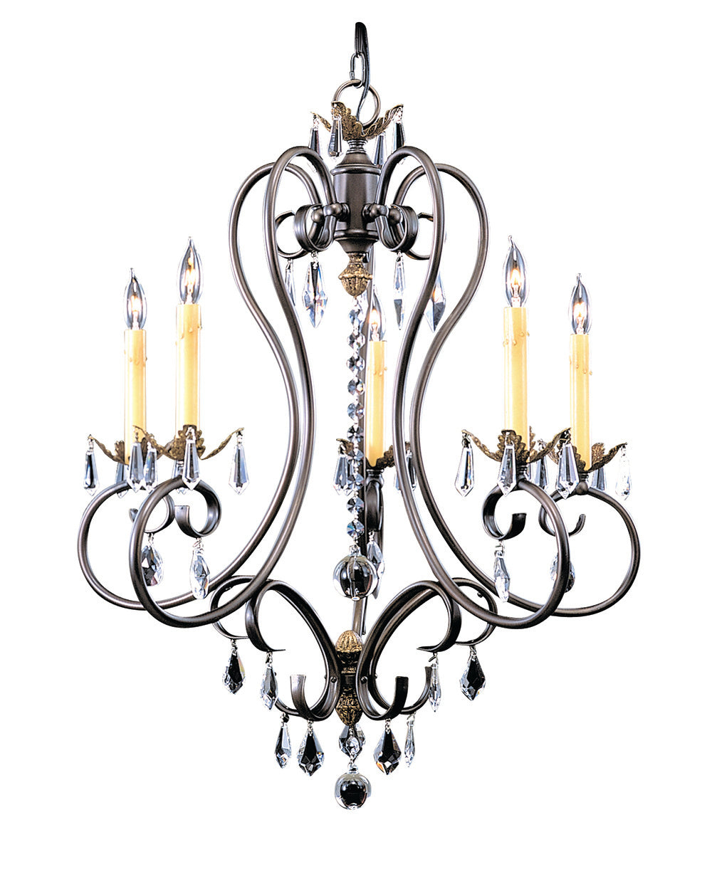 Framburg 5-Light Mahogany Bronze Liebestraum Dining Chandelier