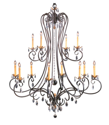 Framburg Liebestraum 12 - Light Mahogany Bronze Foyer Chandelier 9907 MB