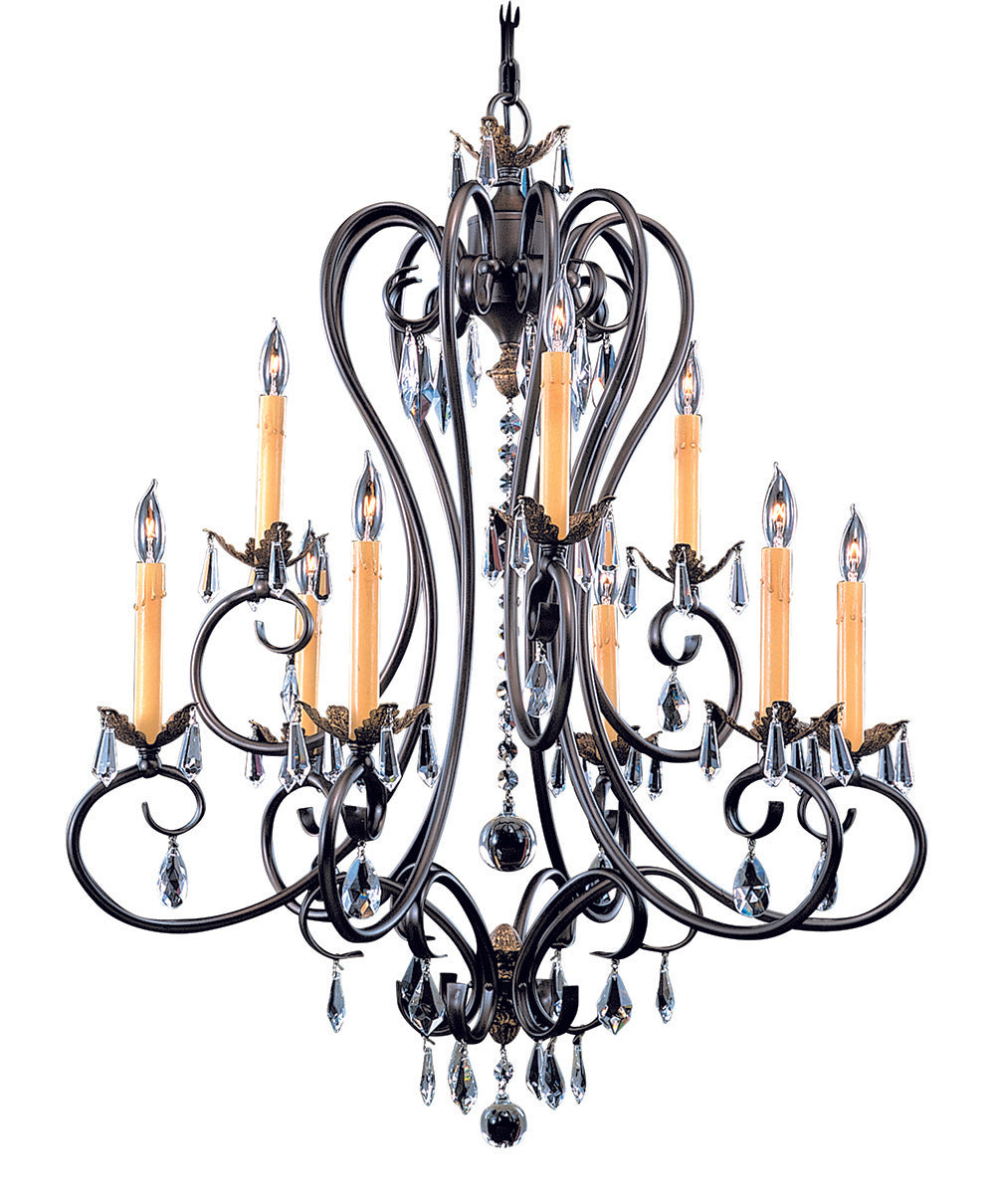 Framburg 9-Light Mahogany Bronze Liebestraum Dining Chandelier