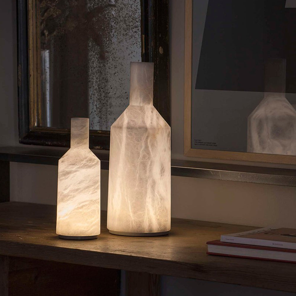 Alabaster Battery Operated Table Lamp by Carpyen