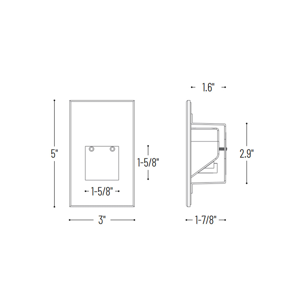 Nora Lighting Ari LED Step Light with Vertical Face Plate