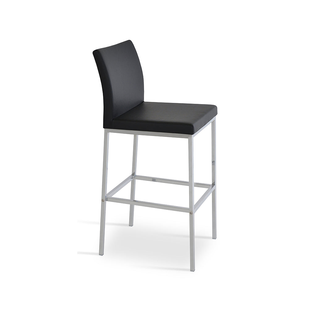 Aria Metal Counter Stool Leather by SohoConcept