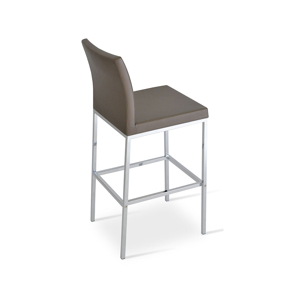 Aria Metal Counter Stool Leather by SohoConcept