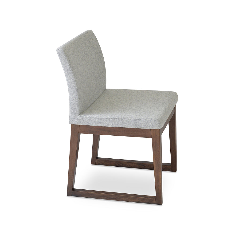 Aria Sled Wood Chair Fabric by SohoConcept