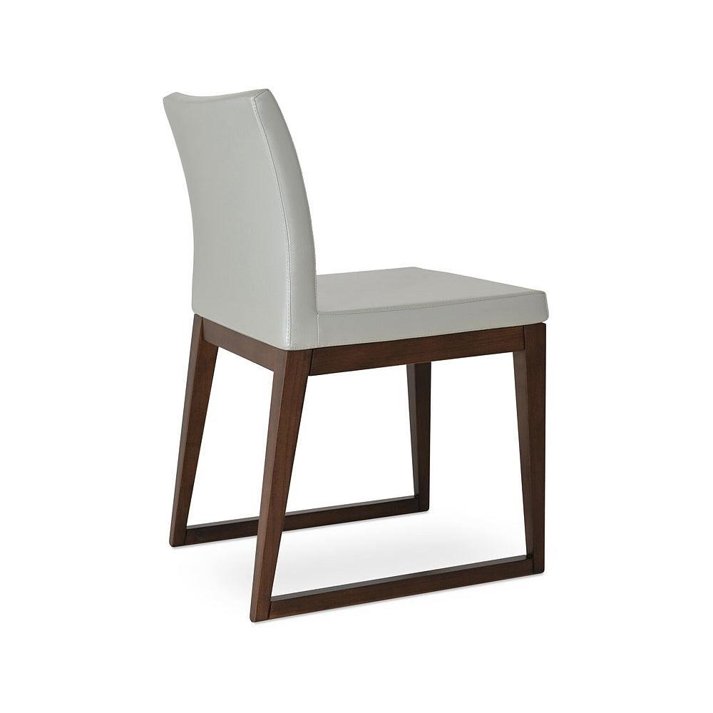 Aria Sled Wood Chair Leather by SohoConcept