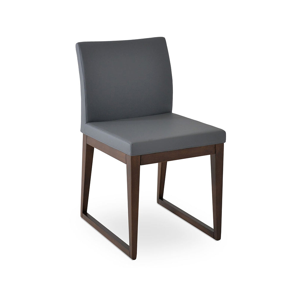 Aria Sled Wood Chair Leather by SohoConcept